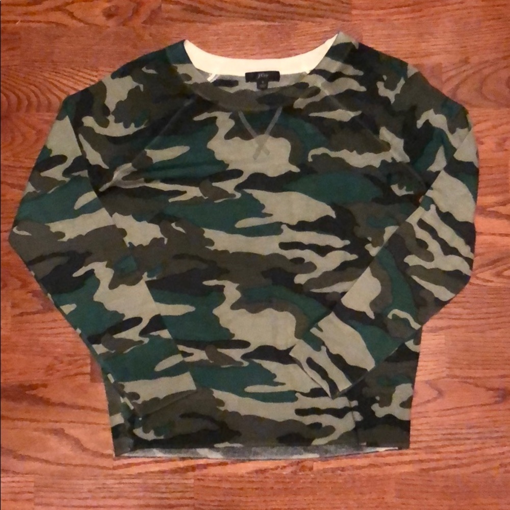 J Crew camo sweater